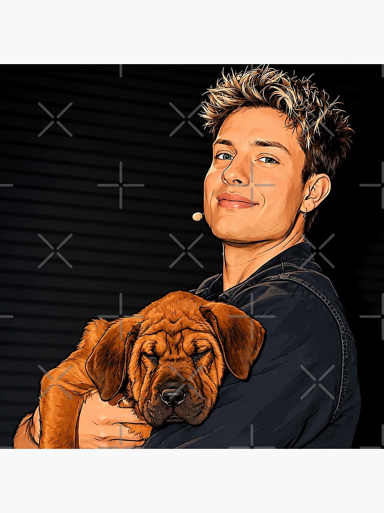 Comedian Matt Rife With An Adorable Dog Throw Pillow - Image 2