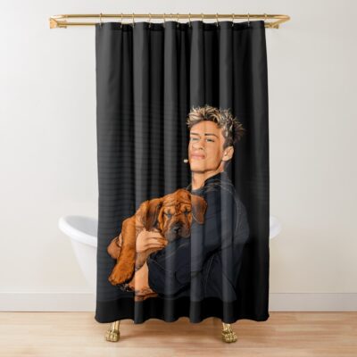 Comedian Matt Rife With An Adorable Dog Shower Curtain
