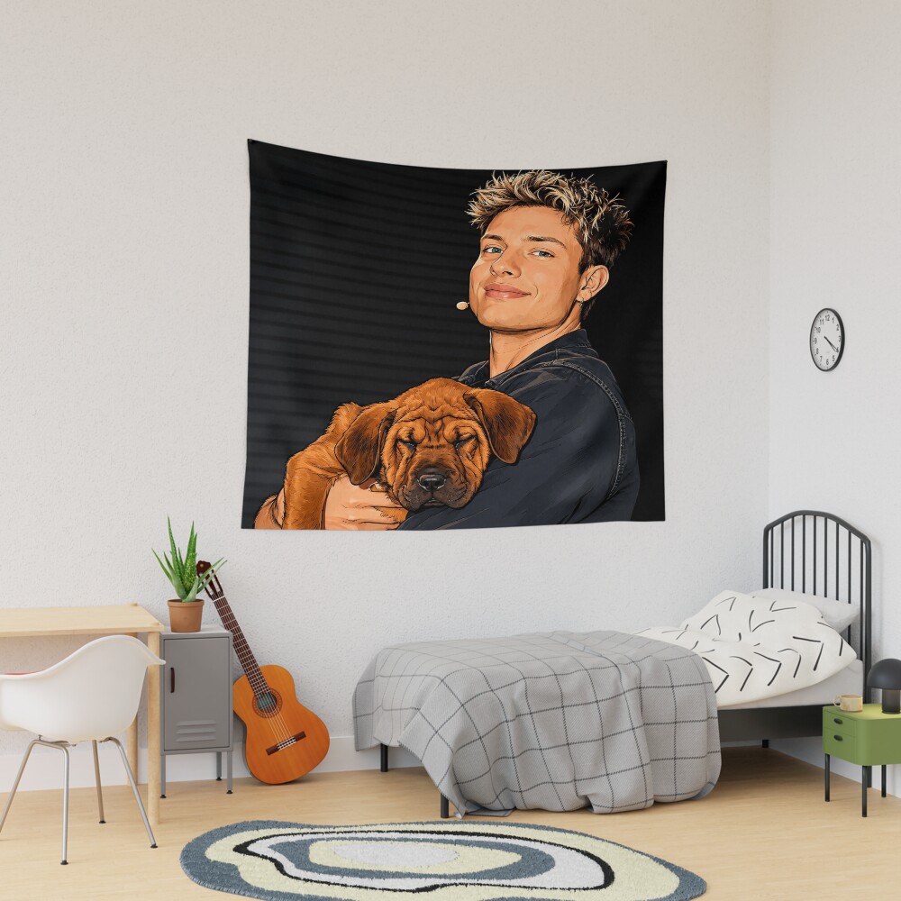Comedian Matt Rife With An Adorable Dog Tapestry