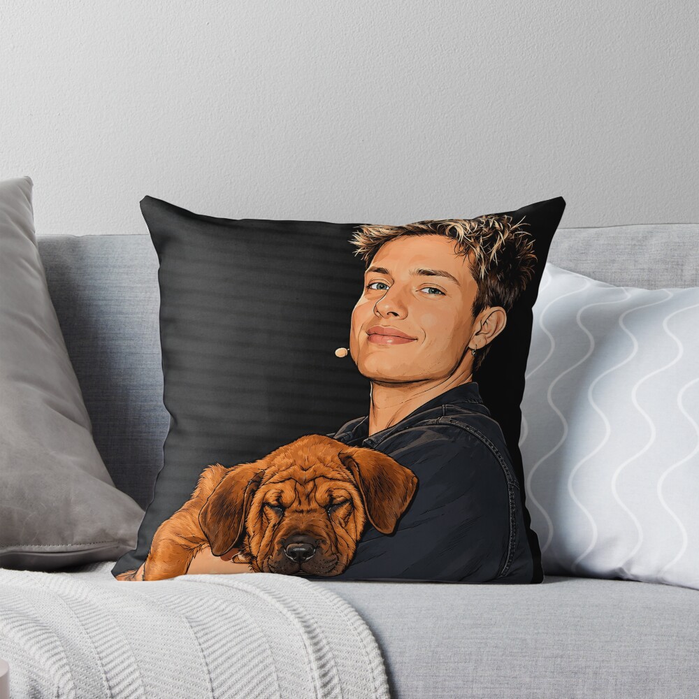 Comedian Matt Rife With An Adorable Dog Throw Pillow